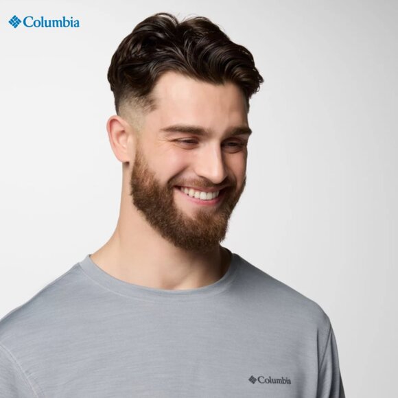 Columbia Omni-Shade Mens Sage Peak Knit Short Sleeve Crew Shirt XXL Gray Heather - Picture 3 of 11